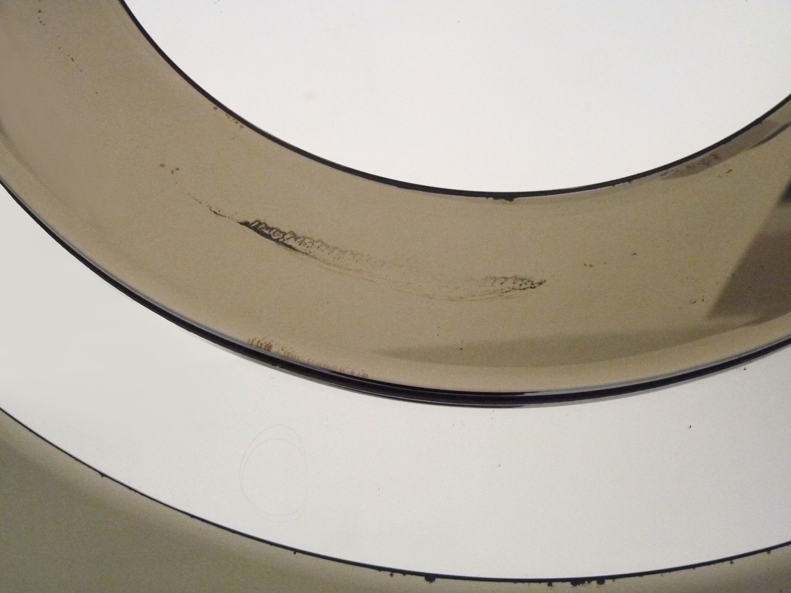 Beveled mirror round smoked glass with 2 shades, Italy