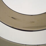 Beveled mirror round smoked glass with 2 shades, Italy