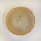 Applique murale plafonnier verre doré ambre pointes de diamant vintage