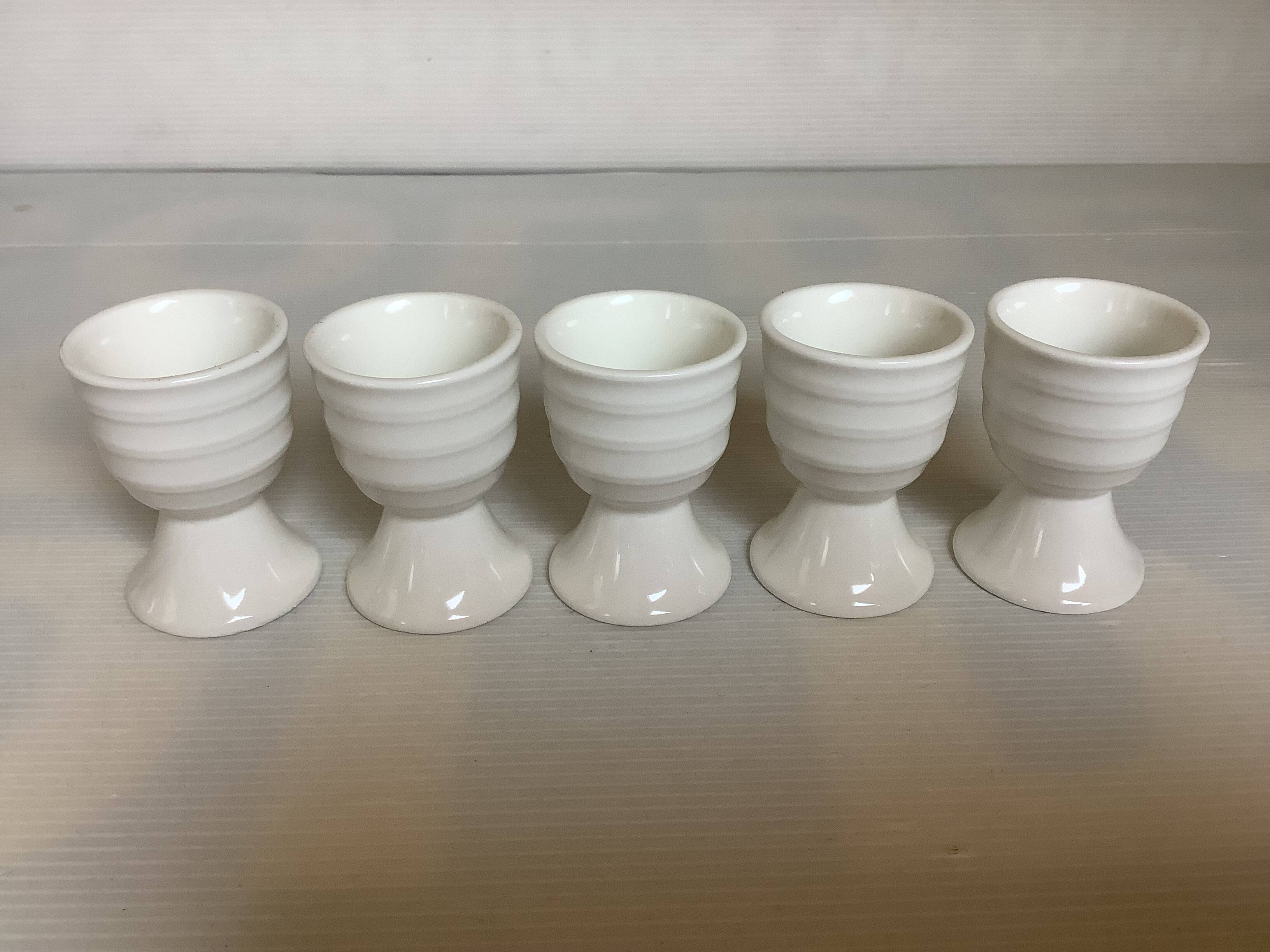 Five Royal Boch Belgium egg cups