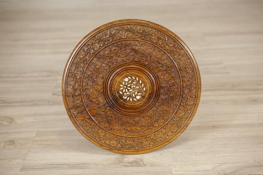 Small Early 20th Century Inlaid Side Table, 1950s