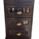 meuble rangement cuisine ou loisirs créatifs 3 tiroirs et 1 tablette en bois massif marron vernissé