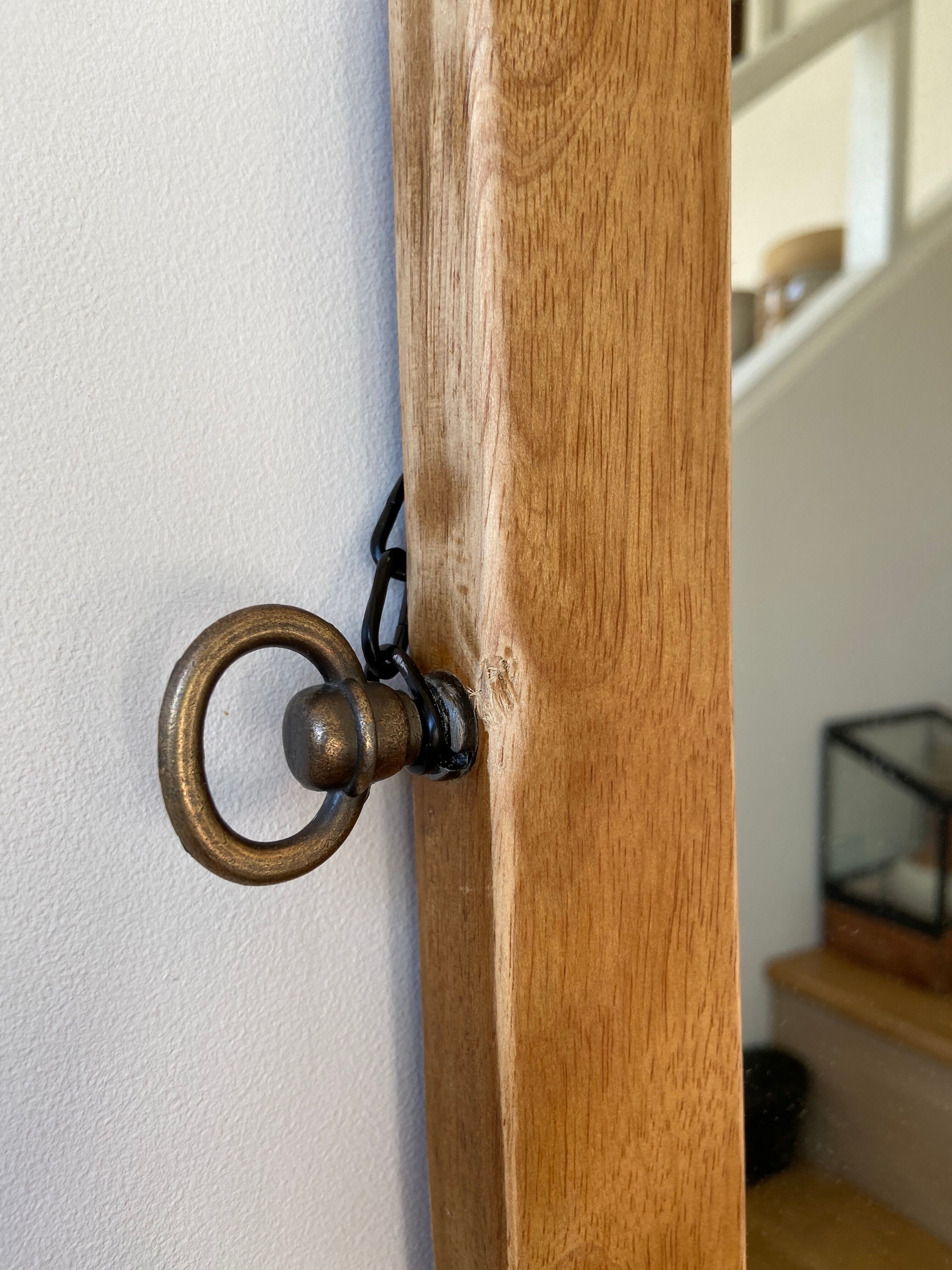 Miroir ovale en bois 118 x 42 cm