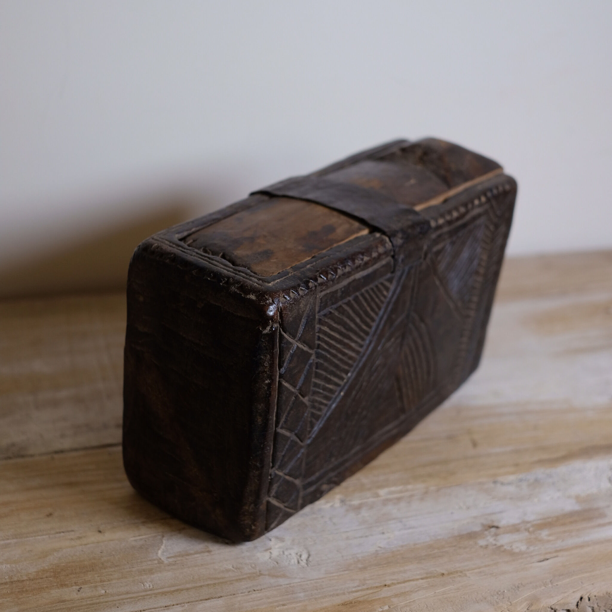 Old wooden spice box