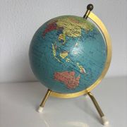 Globe terrestre vintage 1967 mappemonde dorée tripode Taride - 23 cm