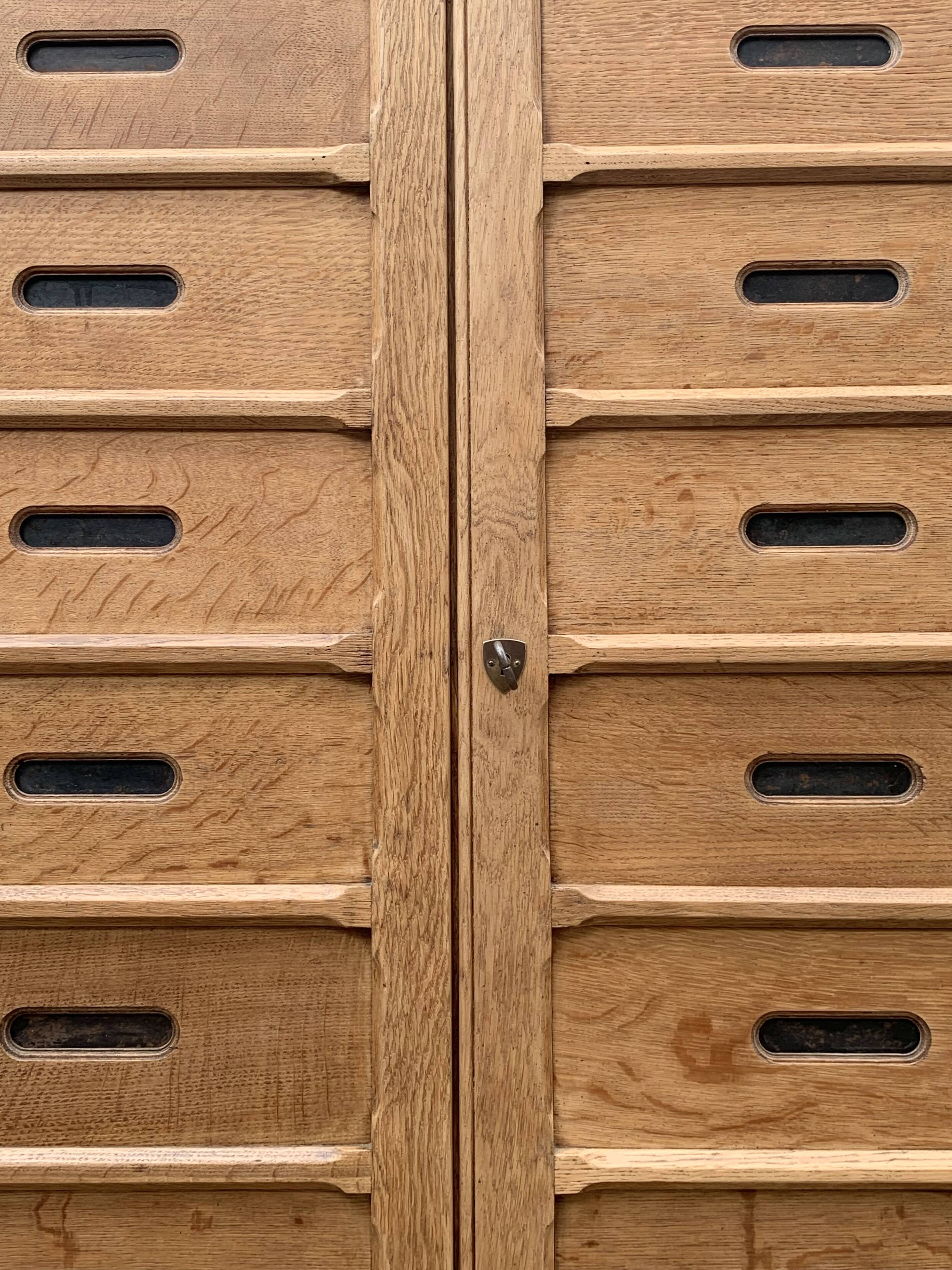 Solid raw oak notary cabinet, 1920