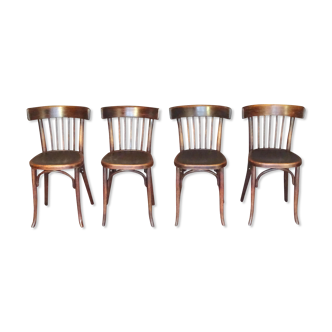 Lot de quatre chaises bistrot Baumann vers 1925