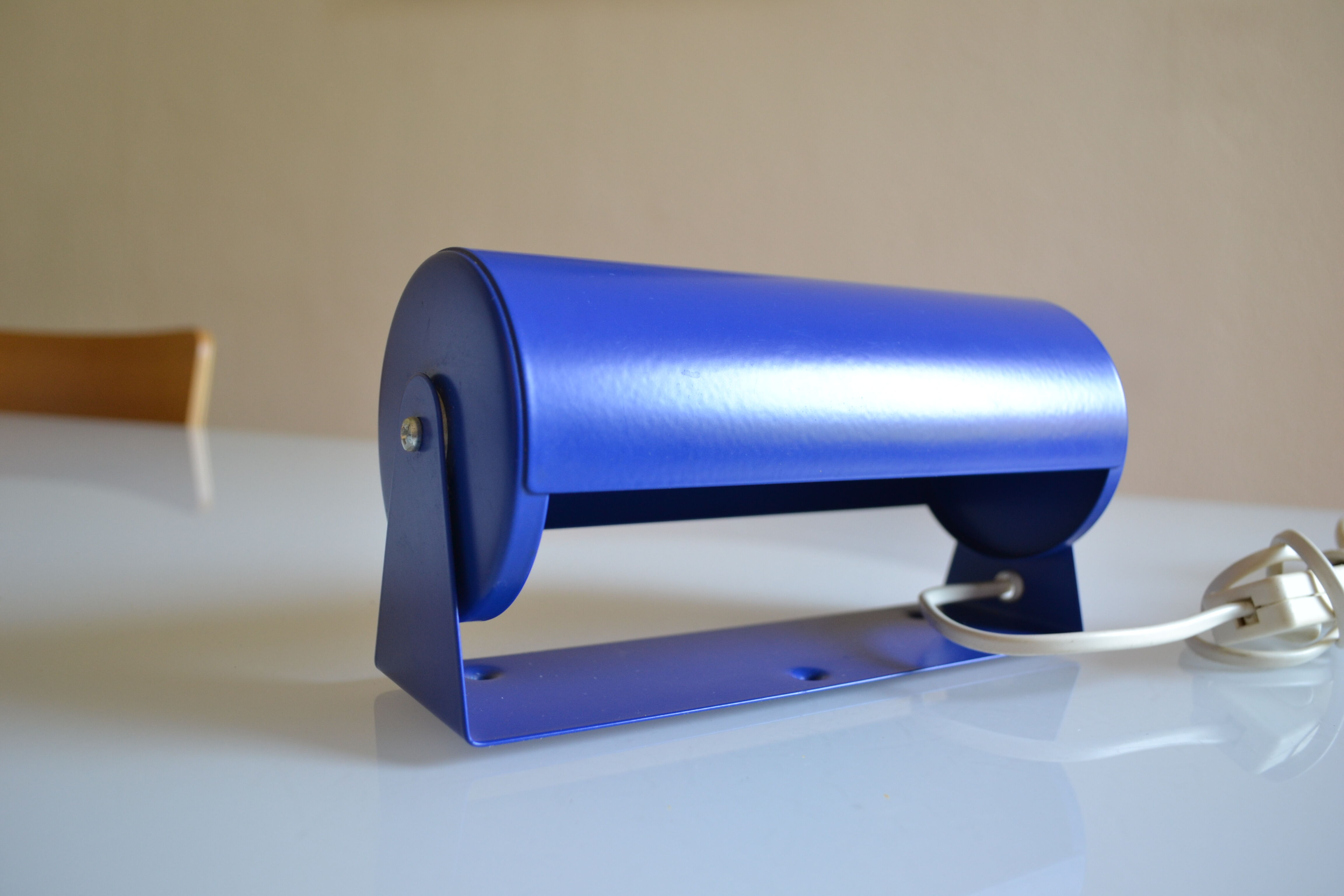 Tubular wall lamp vintage ikea years 80 blue