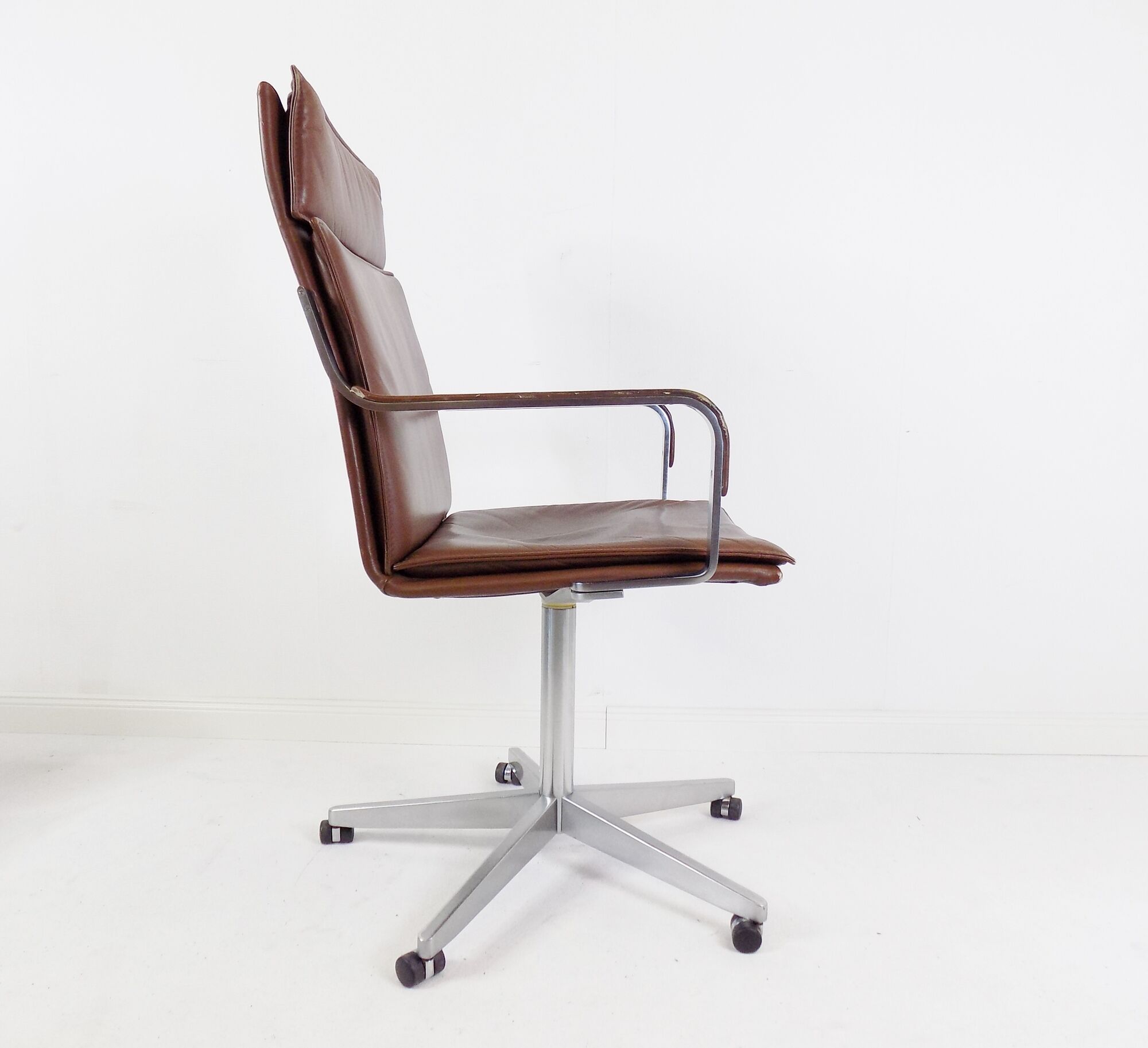 Fauteuil de bureau en cuir Walter Knoll Art Collection par Rudolf Glatzel