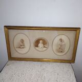 Paire de cadres photographies anciennes
