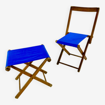 Set of camping chair and stool