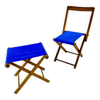 Set of camping chair and stool
