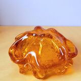 Murano amber glass ashtray 70s