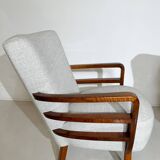 Paire de fauteuils art déco, noyer, hongrie - nouvelle garniture