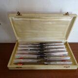 12 knives style Art Deco stainless steel in case