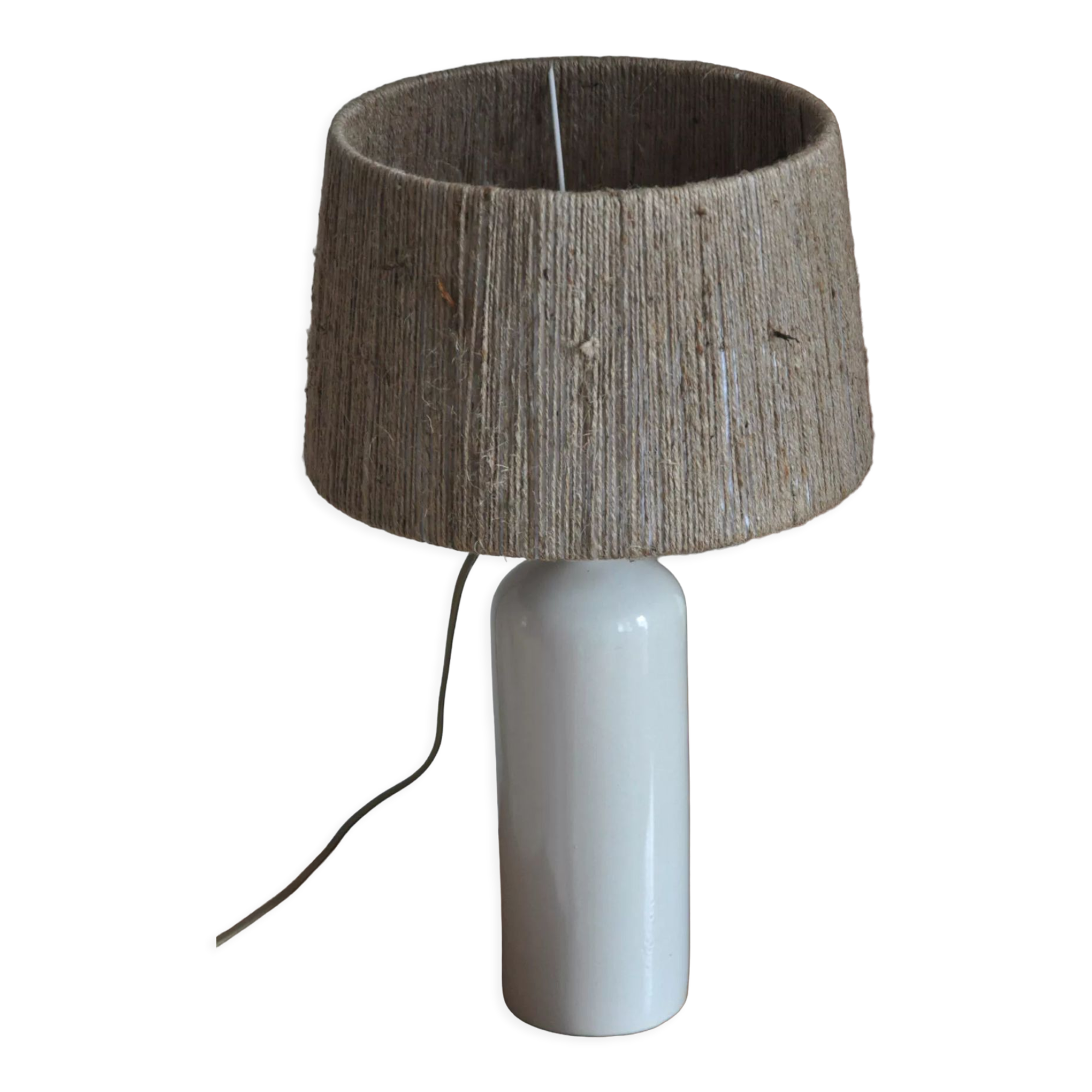 Vintage stoneware bottle lamp