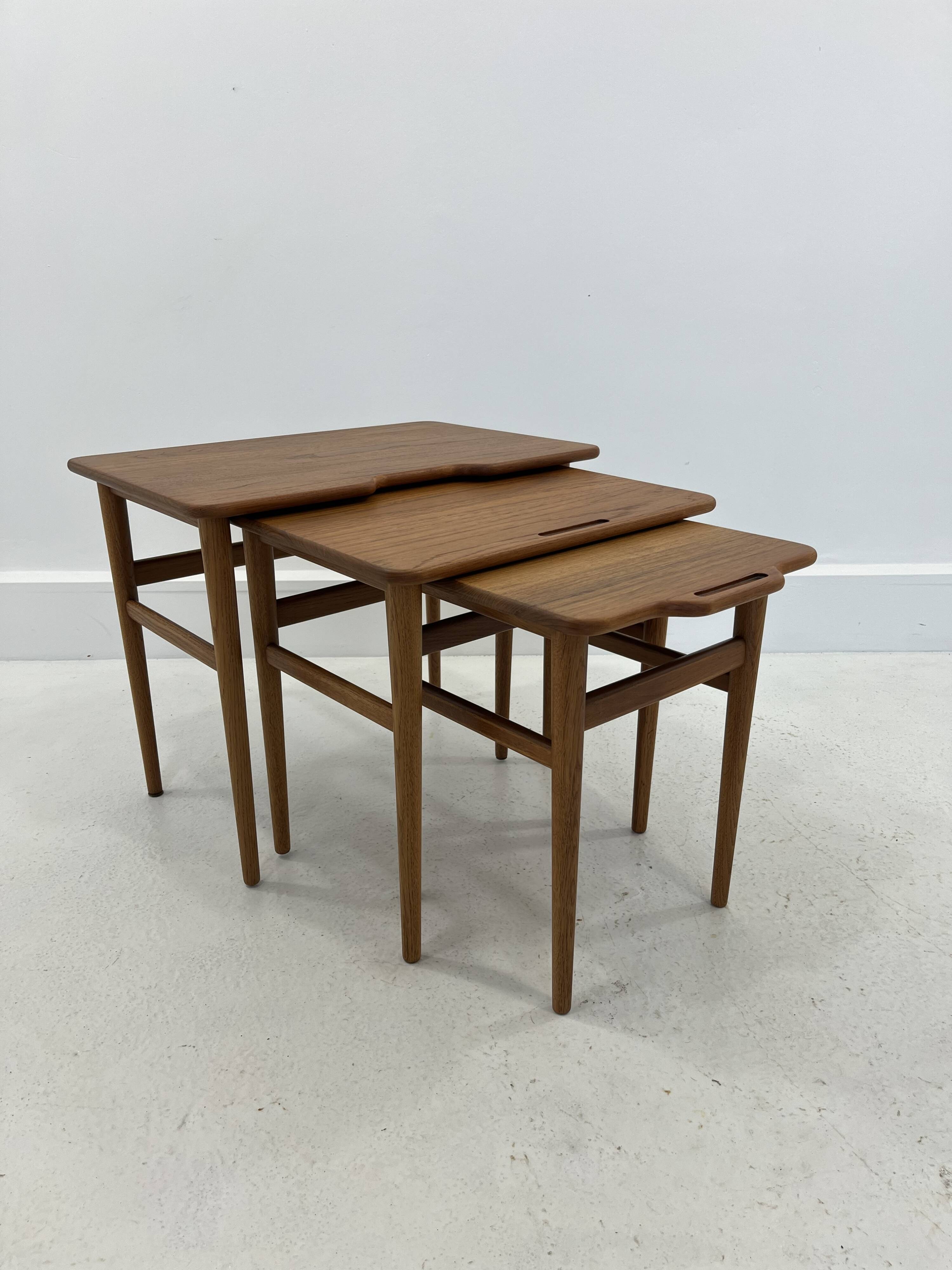 Danish Teak Nesting Tables by Kurt Østervig for Jason Møbler, 1960s, Set of