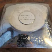 Nordon ashtray/trinket dish, hammered steel, 1970s 1980s