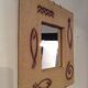 Vintage mirror of the 70s and 80s in concrete signed