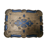 Florentine tray in blue wood and bronze