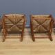 Set of 4 rush-seated chairs in cherry wood – late 19th century