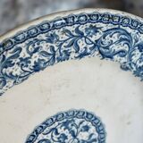 Antique dinner plates - Gien circa 1890 - Rouen blue garland pattern