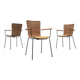 Mid-century metal and rattan dining chairs, set of 3.