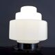 Art Deco Steamline Modern Lamp, circa 1930 – Opaline glass and wrought iron