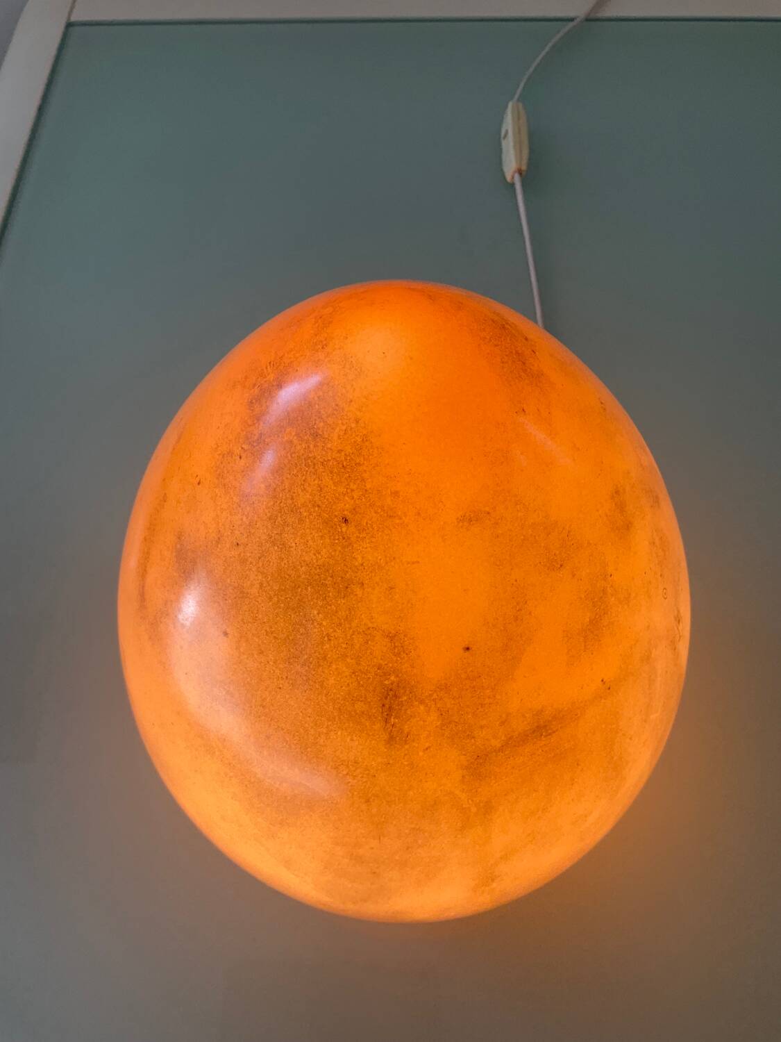 Vintage glass paste egg lamp from the 70s-80s