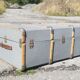 Vintage wooden travel trunk stamped bagage j.m.g.é.