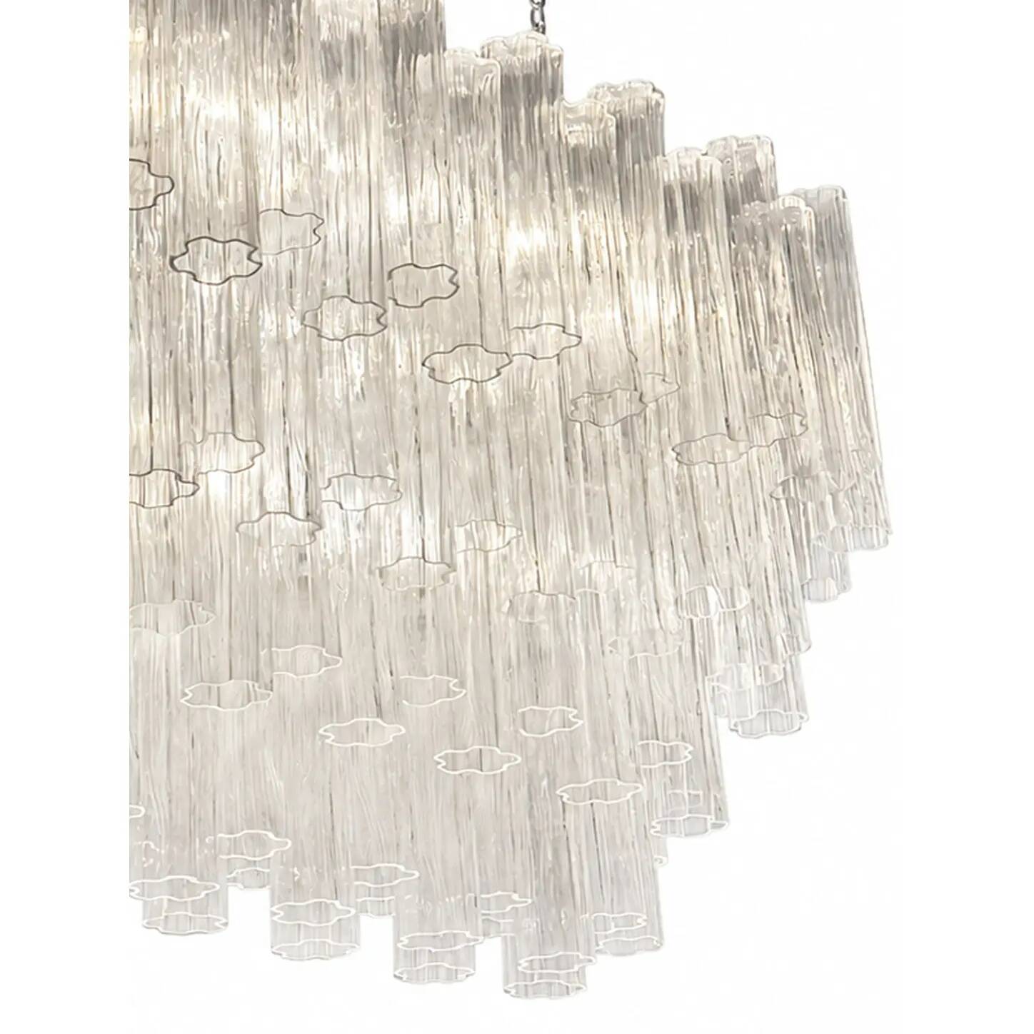 Contemporary Modern Oval "Tronchi" Murano Glass Chandelier