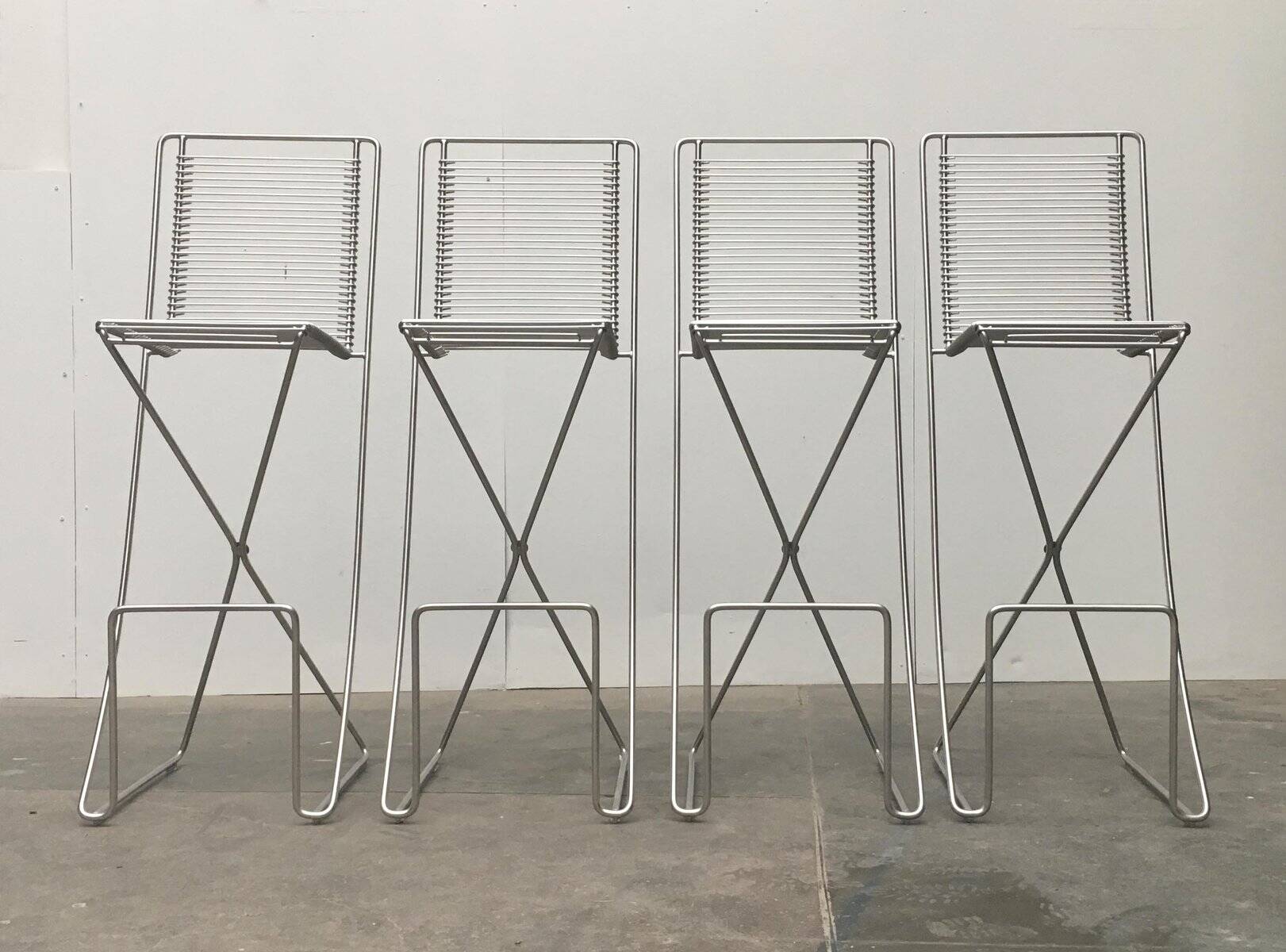 Kreuzschwinger Bar Stools 2nd Generation German by Till Behrens for Till Behrens Systeme, 2000s, set of 4