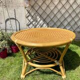 Table basse en rotin