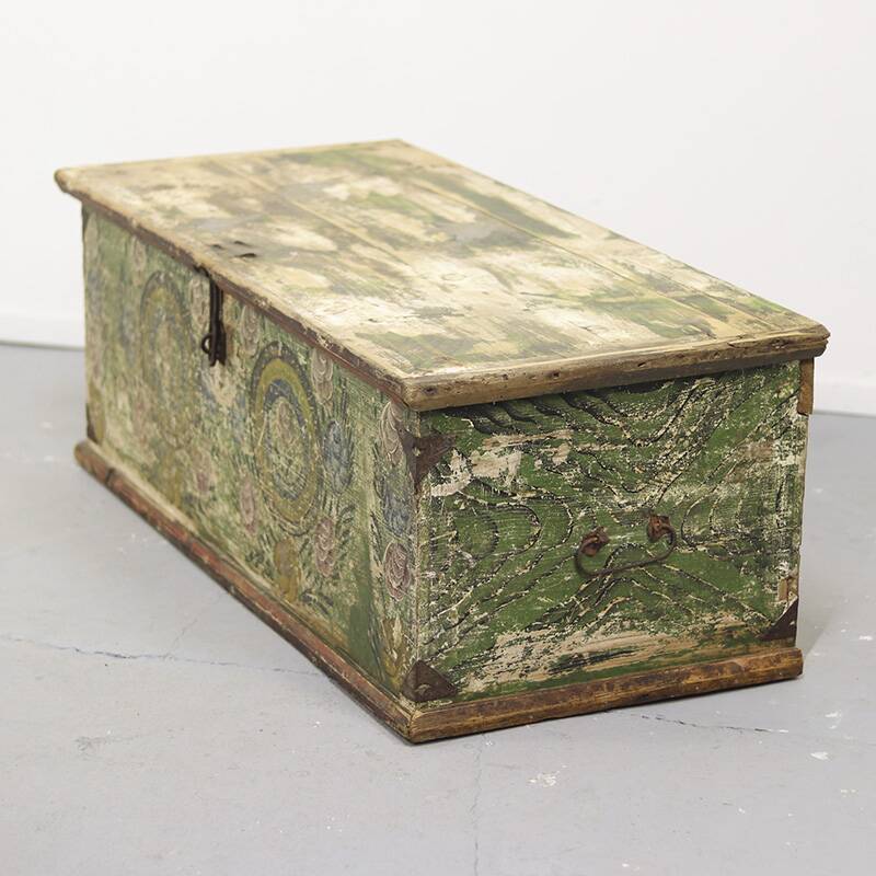 Painted Folk Art Bridal Chest