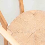 Set of 4 Scandinavian straw chairs