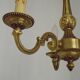 French Vintage Mid-Century Bronze 3-Light Traditional Style Chandelier