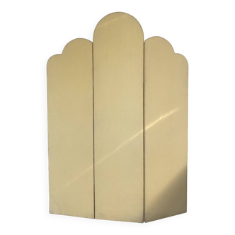 Vintage headboard screen with yellow trimmings fabric