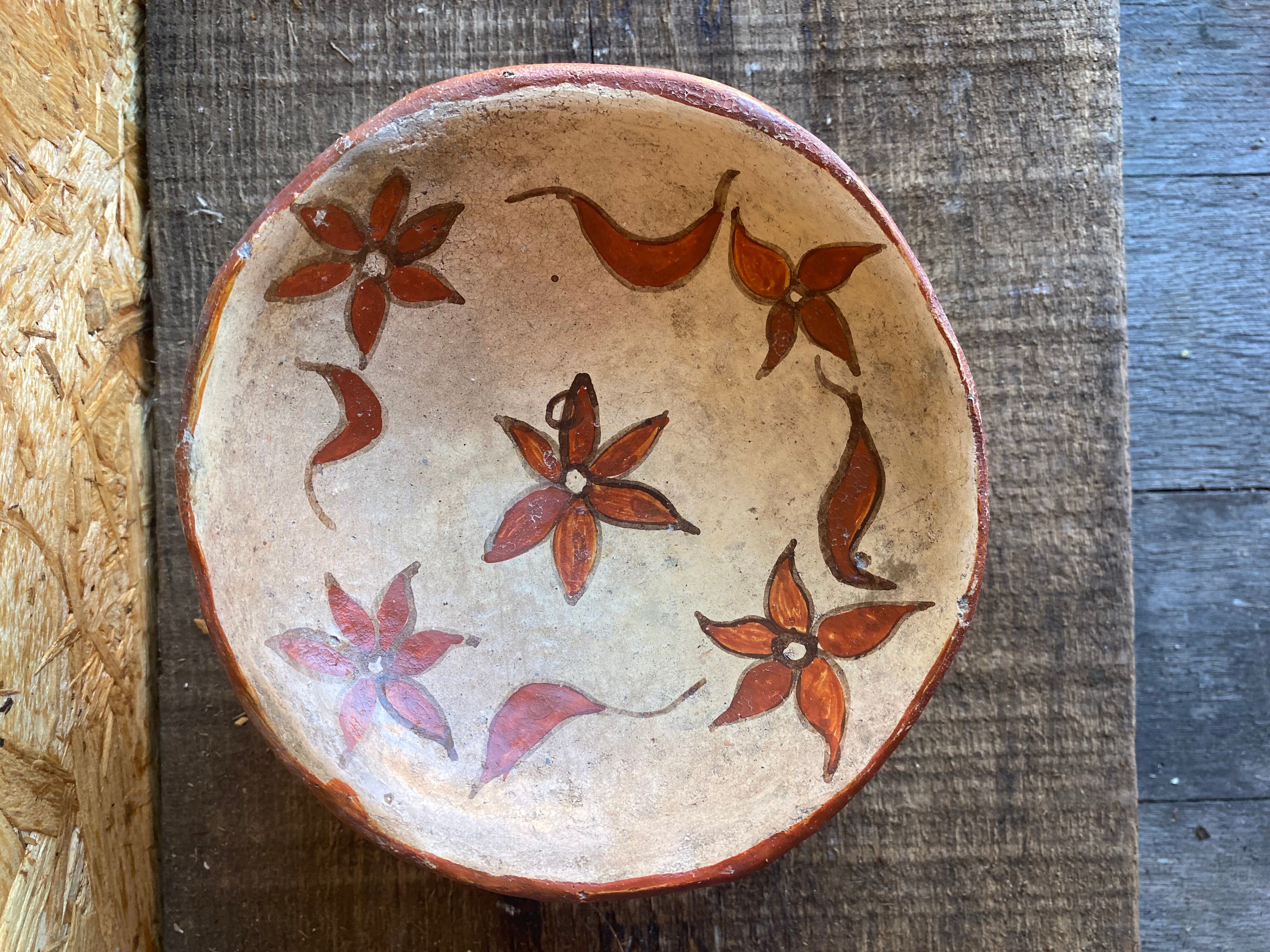 Old Tripod Pocket Vase Terracotta Flower Decor Vintage #D983