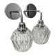Set of vintage electrified glass wall lamps