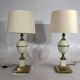 Paire de lampes de table en émail vintage - années 1970 Hollywood Regency rétro