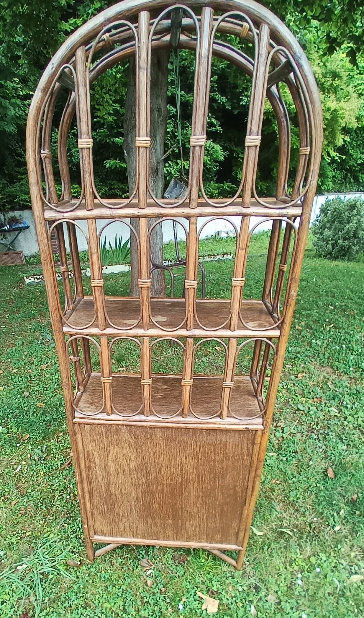 5-tier rattan bookcase shelf