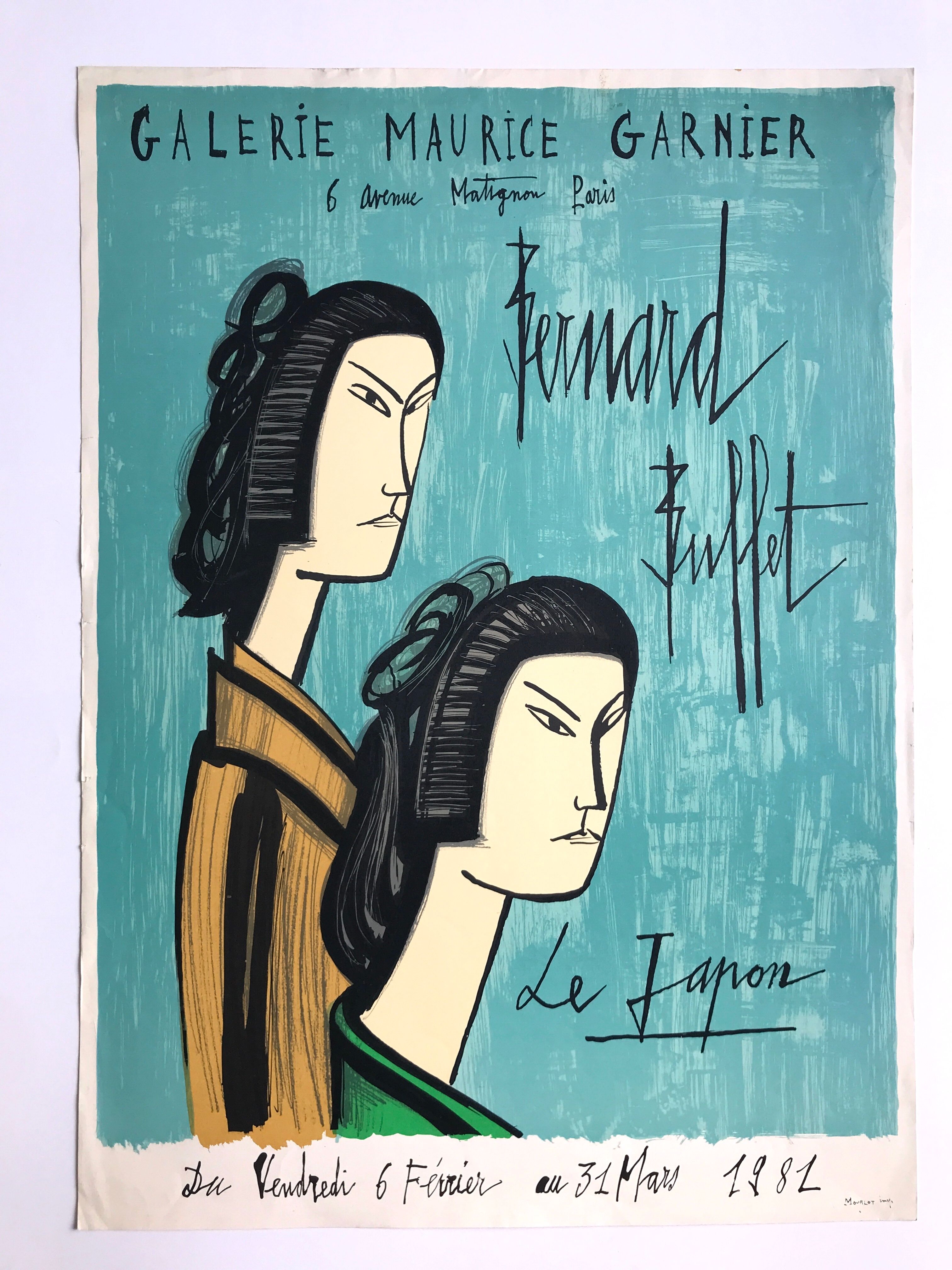 Poster in lithograph by Bernard Buffet, Galerie Maurice Garnier - Le Japon, 1981