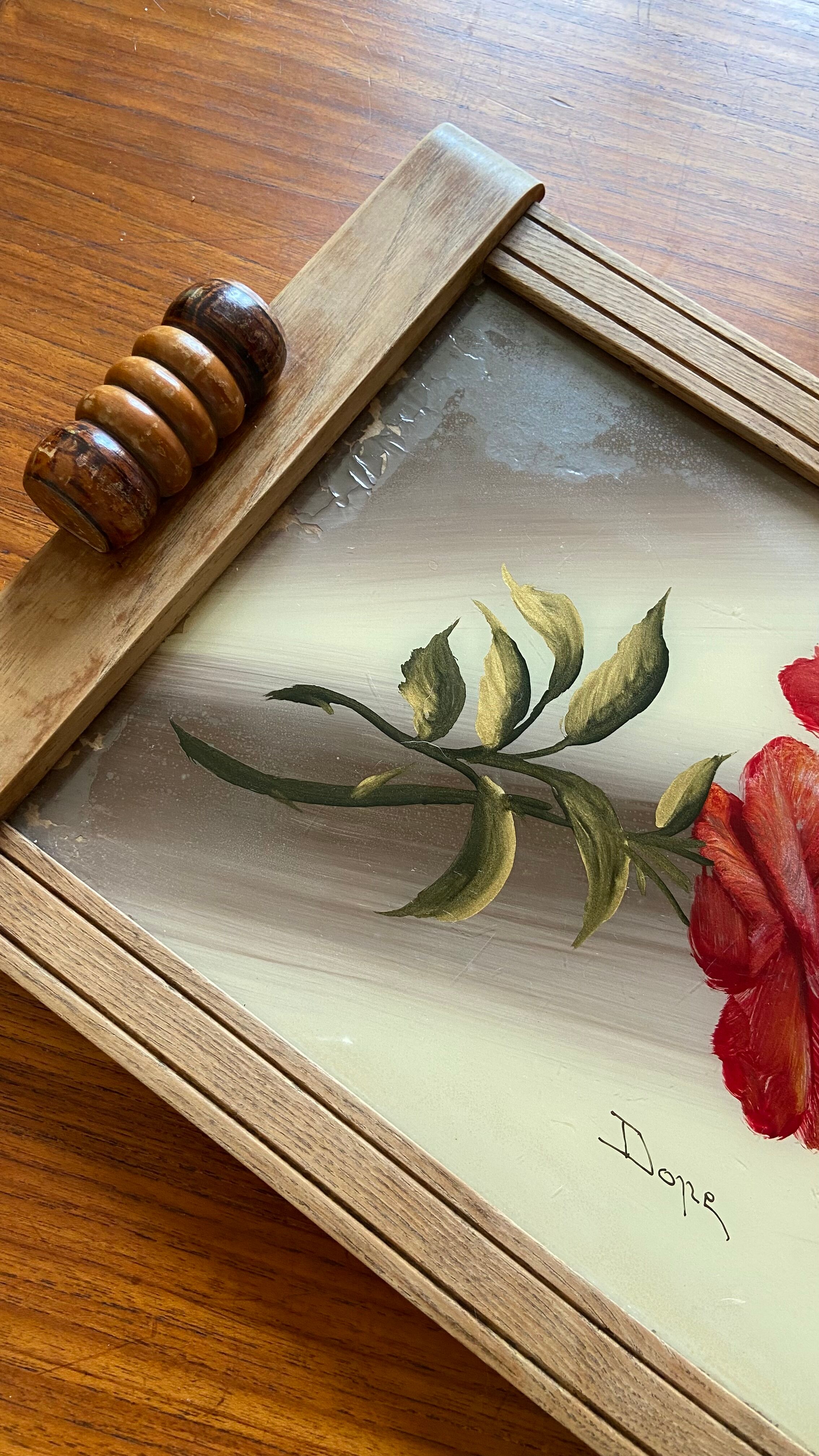 Art deco tray 1930 flowers