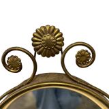 Vintage gold oval wall mirror