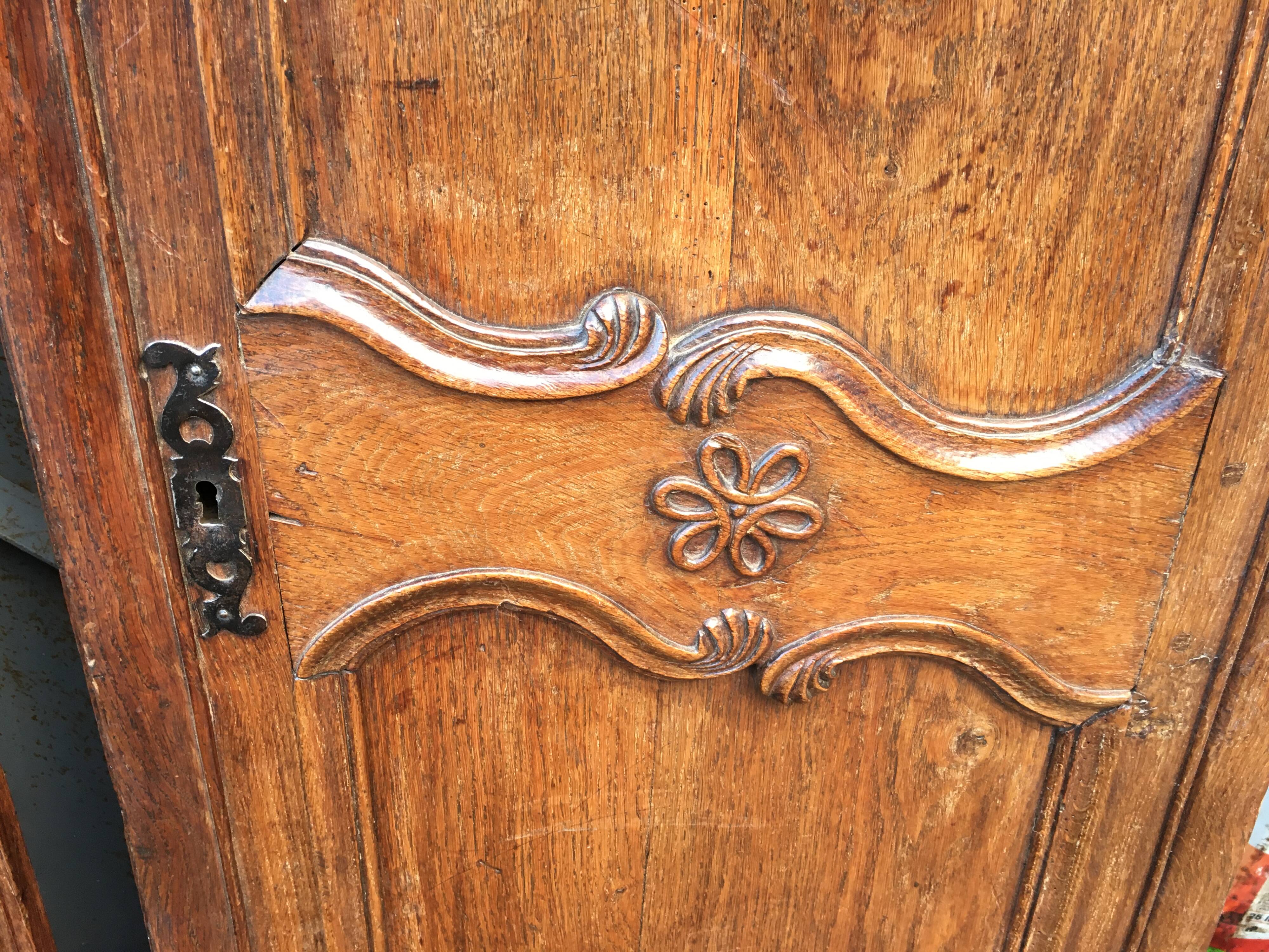 Pair of solid oak cabinet doors