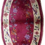Antique Chinese carpet Art Deco handmade 76cm x 125cm 1920s