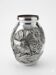 Art Deco vase in repoussé tin Signed Houzeaux Floral decoration 30 cm