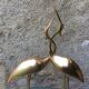 Couple of vintage brass herons