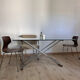 Large liftable/modular coffee table "Up & Down" vintage – Italian design glass & chrome