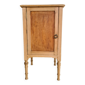 Old English bedside table in blond wood